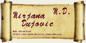 Mirjana Dujović vizit kartica